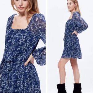 PAIGE Blue and White Silk Sundress Floral